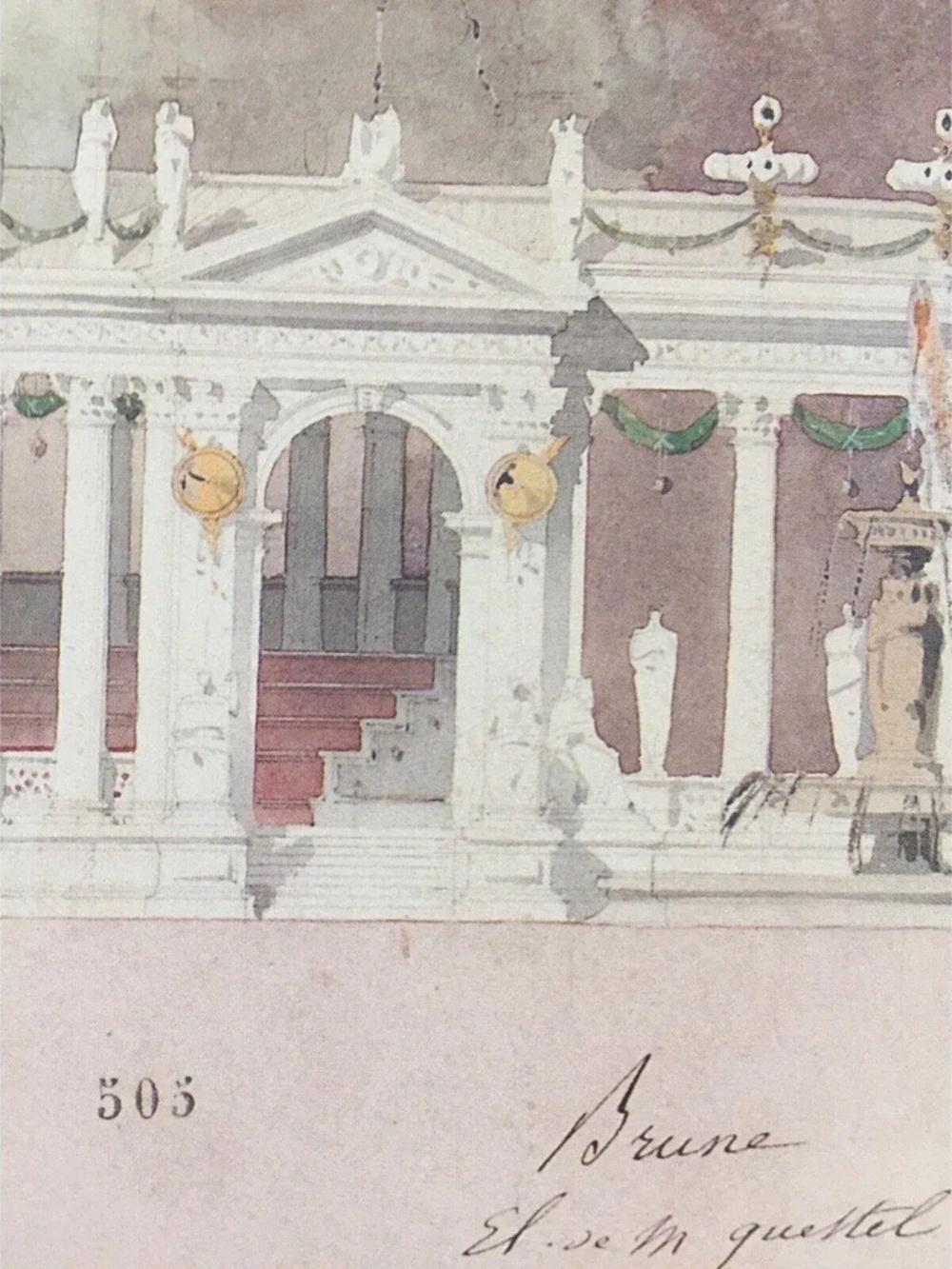 80s Architectural Rendering Poster Arc De Triomphe After Artist Emanuel Brune - Picture 6 of 12